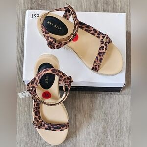 Size 10 Nine West Leopard Print Espadrille Wedge Sandals